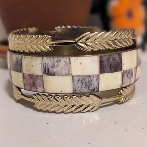 bangles gold leaf geometric bracelets